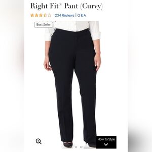 NWT Catherine's Right Fit Curvy Pants